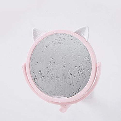 BJYX Giratoria Conejito cosmética Espejo rotativo baño montado en la Pared de Maquillaje Extensible Espejo Inteligente (Color : Pink)