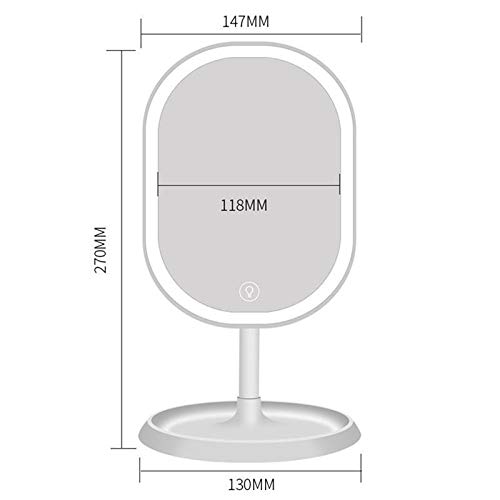 BJYX Pantalla táctil de Maquillaje LED Espejo Ajustable Espejo de Aumento for la Mesa encimera de baño Dormitorio Viajes