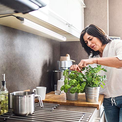 B.K.Licht - Regleta LED bajo armarios y cabinetes, de luz blanca neutra, iluminación bajo mueble con interruptor de luz, 15 W, 4000 K, 1200 lm, color blanco