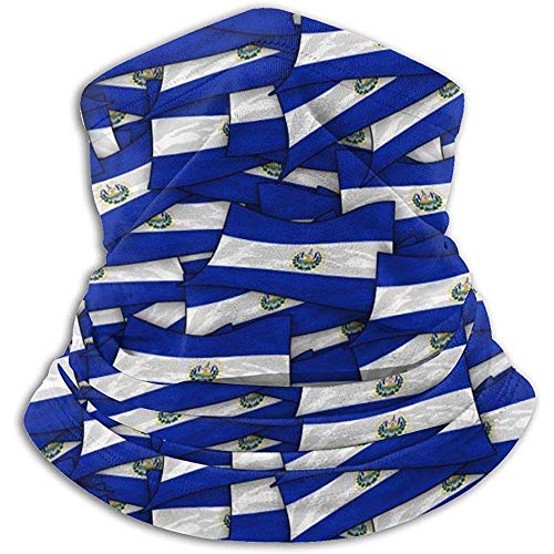 Bklzzjc El Salvador Flag Wave Calentador de Cuello de vellón - Tubo de Polaina Reversible para Cuello, Versatilidad Calentador de oídos Diadema y máscara
