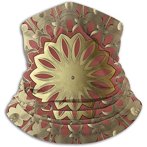 Bklzzjc Griego Clave Meandros Oro Mandala 3D Patrón Unisex Fleece Cuello Calentador Cara Calentador Cuello Tubo Cuello Bufanda Cuello Polainas
