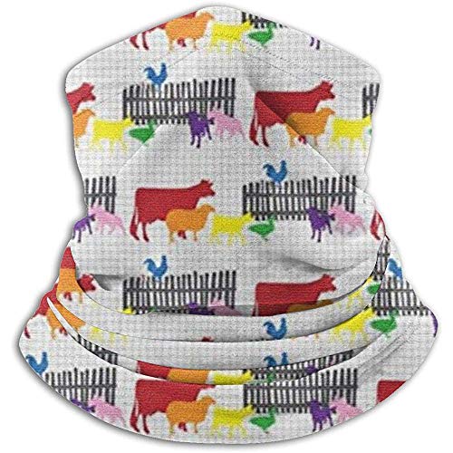 Bklzzjc Rainbow Farm Cow Chicken Animals Fleece Neck Warmer - Tubo de Polaina Reversible para Cuello, Versatilidad Calentador de oídos Diadema y máscara