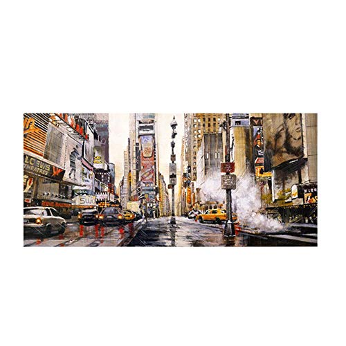 Blanriguelo Abstracto Ciudad Calle Edificios Paisaje Mural Imagen Pinturas en Lienzo Arte de la Pared Impresión del Cartel Sala de Estar Oficina Decoración del hogar 23.6"x47.2 (60x120cm) Sin Marco