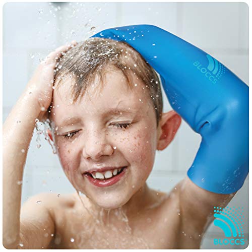Bloccs P6373/M - Protector de escayola impermeable brazo entero mediano para niño de 8 a 10 años, Azul