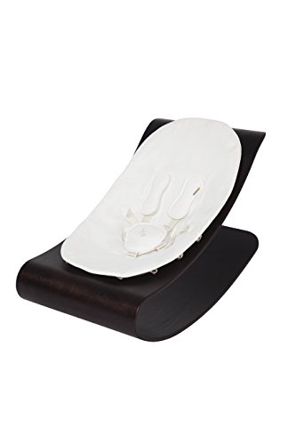 bloom coco hamaca/mecedora de madera color cappuchino con tapizado blanco de algodón orgánico