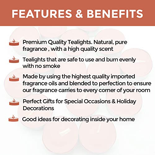 bloome Velas candelitas perfumadas de Lavanda con aceites de Fragancia Importados no tóxicos Premium (Tiempo de combustión de 3,5 Horas) Pack de 15 melocotón