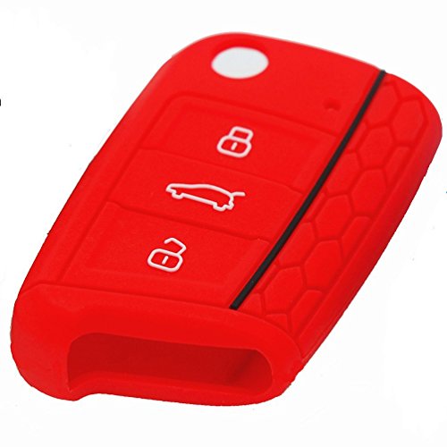 BluePony Seat León 5F - Funda para Llave, Color Negro y Rojo, 2 Unidades