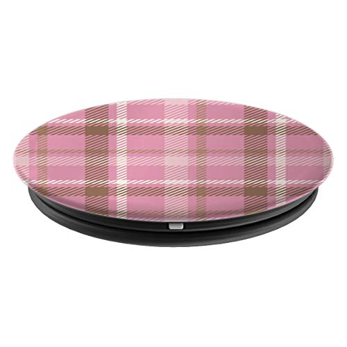 Blush Pink Preppy 80s Pale Pastels Beige 90s Plaid Gingham PopSockets Agarre y Soporte para Teléfonos y Tabletas