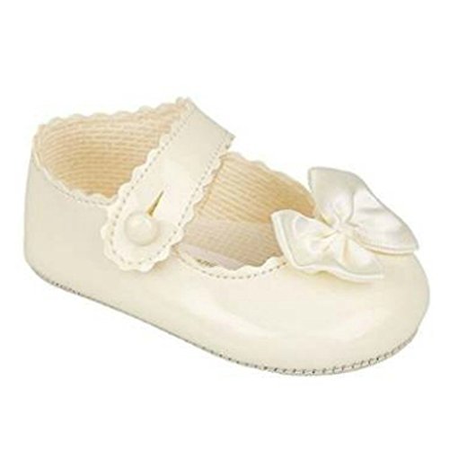 BNIB - Zapatos de bebé Baypod para bebé, color rosa y negro - rojo o blanco, 4 tallas (3-6 meses EU talla 17, Marfil/crema)