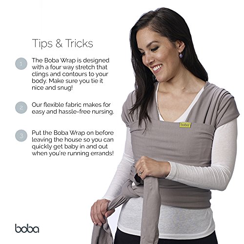 Boba Wrap, Fular Elástico Portabebé Ergonómico - Ideal Porteo Recién Nacidos (Serenity Bloom)
