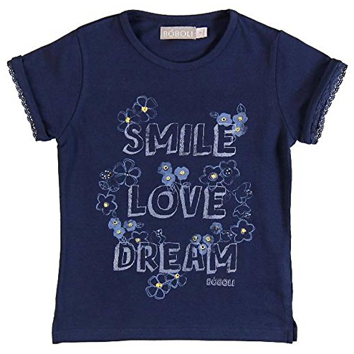 boboli - Camiseta de Manga Corta - para niña Azul 5 años