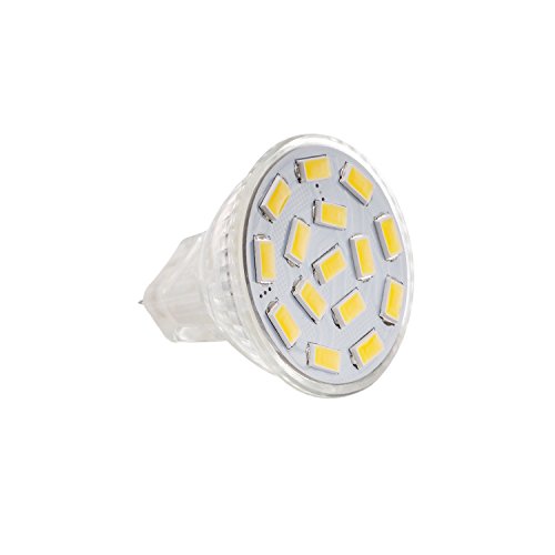 BOGAO MR11 GU4.0 3.5 W Led bombillas, Equival 25 - 35 W lámparas halógenas AC/DC 12 V, 350 lm, 120 ° Flood viga, empotrable, iluminación de la pista, luz blanca cálida (3000 K), 4 unidades