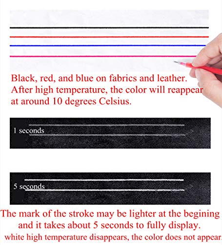 Bolígrafo Borrable de Calor Rotulador Borrable de Tela con 16 recargas y caja de plástico para los sastres tela que acolcha confección de costura para diferentes colores de las telas de cuero