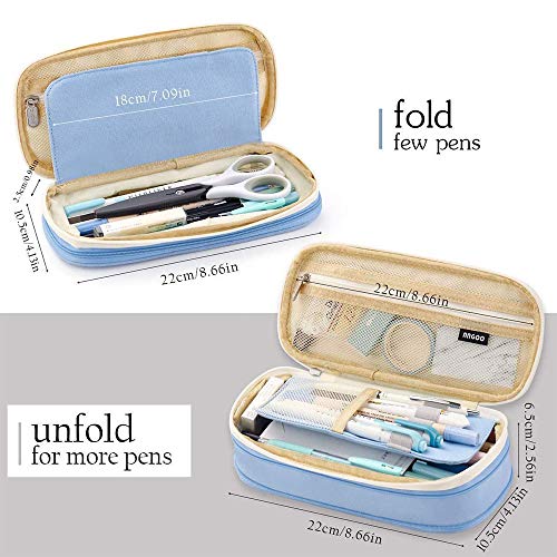 Bolígrafo Lona Plegable Estuche，Estuche Lápices Gran Capacidad，Estuche Lápices Lino Gran capacidad，Oval Single Estuche，Organizador Papelería con Cremallera