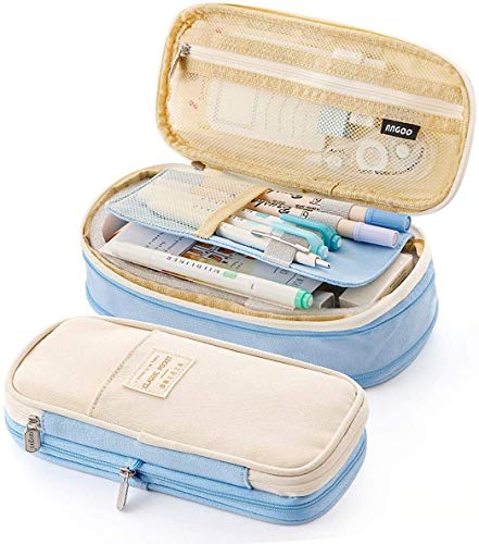 Bolígrafo Lona Plegable Estuche，Estuche Lápices Gran Capacidad，Estuche Lápices Lino Gran capacidad，Oval Single Estuche，Organizador Papelería con Cremallera