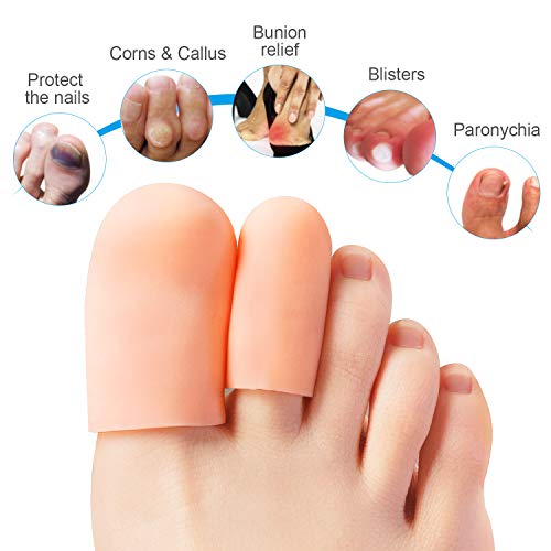 Bolsa de 10 pcs/sumifun Gel de silicona almohadillas de punteras suave, Pedal de especias Remover y reducir Ampollas & calluse, alivio pie dolor de juanetes y protector(rosado)