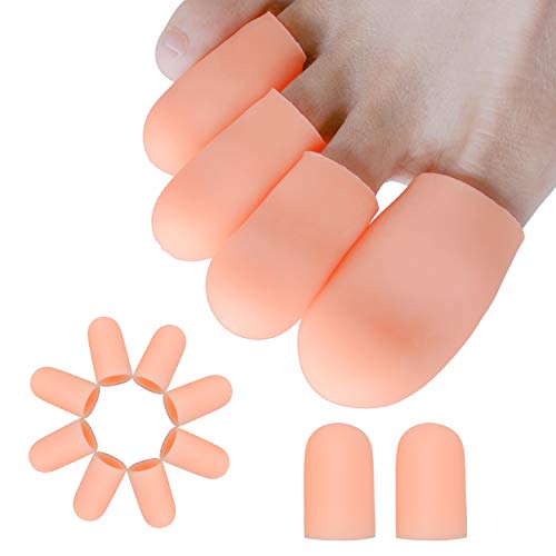 Bolsa de 10 pcs/sumifun Gel de silicona almohadillas de punteras suave, Pedal de especias Remover y reducir Ampollas & calluse, alivio pie dolor de juanetes y protector(rosado)