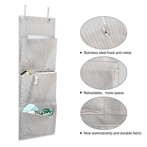 Bolsa de almacenamiento montada en la pared Colorido Gingko Biloba Organizador de almacenamiento para colgar en la pared Bolsa de almacenamiento para armario colgante con 4 bolsillos para despensa Cu
