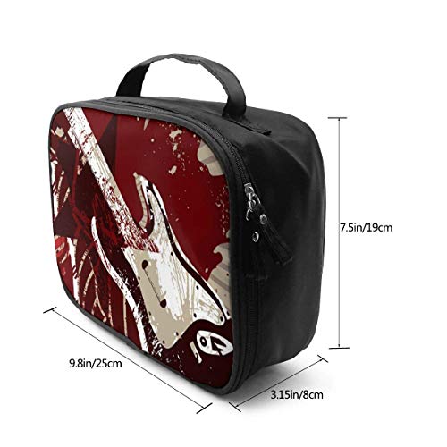 Bolsa de aseo con diseño de guitarra de roca, globos de aire caliente, bolsa de almacenamiento portátil profesional, bolsa de viaje con asa superior