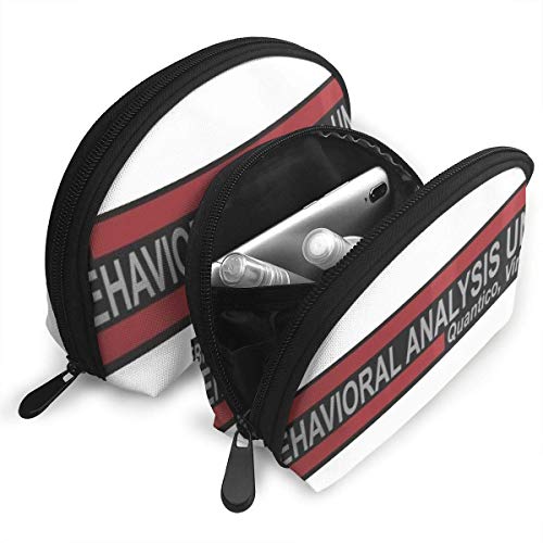 Bolsa de cosméticos con forma de concha para análisis de comportamiento, bolsa de almacenamiento, bolsa de mano, organizador con cremallera, 2 unidades