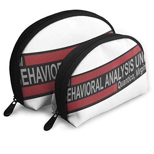 Bolsa de cosméticos con forma de concha para análisis de comportamiento, bolsa de almacenamiento, bolsa de mano, organizador con cremallera, 2 unidades