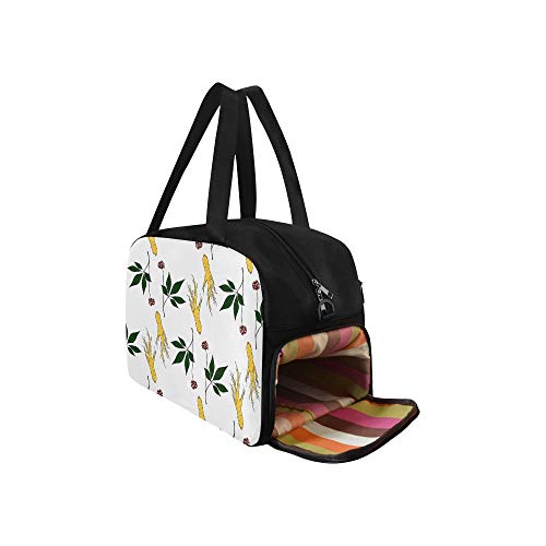 Bolsa de lona de trabajo Moda Ginseng natural Hierbas medicinales Yoga Bolsas de gimnasia Bolsas de deporte Bolsas de lona Bolsa de zapatos para equipaje deportivo Bolsa de mano para mujer al aire l