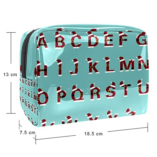 Bolsa de maquillaje portátil con cremallera bolsa de aseo de viaje para las mujeres práctico almacenamiento cosmético bolsa 26 letras inglesas