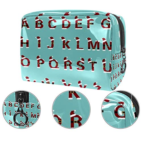 Bolsa de maquillaje portátil con cremallera bolsa de aseo de viaje para las mujeres práctico almacenamiento cosmético bolsa 26 letras inglesas