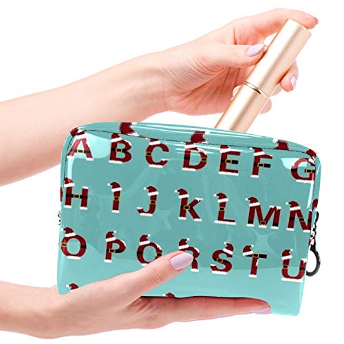 Bolsa de maquillaje portátil con cremallera bolsa de aseo de viaje para las mujeres práctico almacenamiento cosmético bolsa 26 letras inglesas