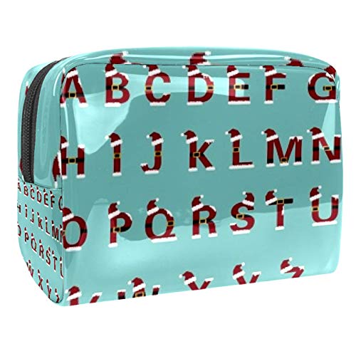 Bolsa de maquillaje portátil con cremallera bolsa de aseo de viaje para las mujeres práctico almacenamiento cosmético bolsa 26 letras inglesas