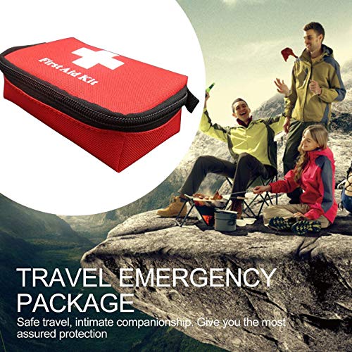 Bolsa de supervivencia de emergencia Kit de primeros auxilios de la familia Mini Kits de viaje deportivos portátiles Bolsa de bolsa médica para el hogar Bolsa de rescate al aire libre (Rojo) ESjasnyfa