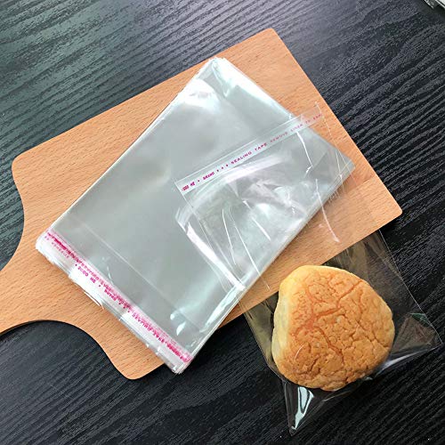 Bolsas de celofán, 220 piezas Bolsas de plástico transparente Bolsas dulces Envoltura pequeña autoadhesiva para tratar galletas, dulces, jabones, chocolates de San Valentín（10 * 15 cm）