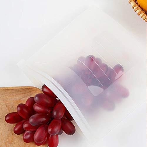 Bolsas de Silicona Reutilizables 4 PCS, Usetcc Bolsas de Comida Bolsa de Conservación, Bolsas de Congelación de Silicona para Fruta Verduras Carne Cocina Hogar y Viajes