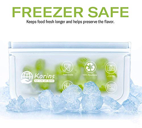 Bolsas de Silicona Reutilizables,10 Piezas Bolsas Congelar Reutilizable,Bolsas Reutilizables para Almacenamiento de Alimentos para Fruta Sándwiches Verduras,1.5mm Súper Grueso Sello Sin BPA (Blanco)