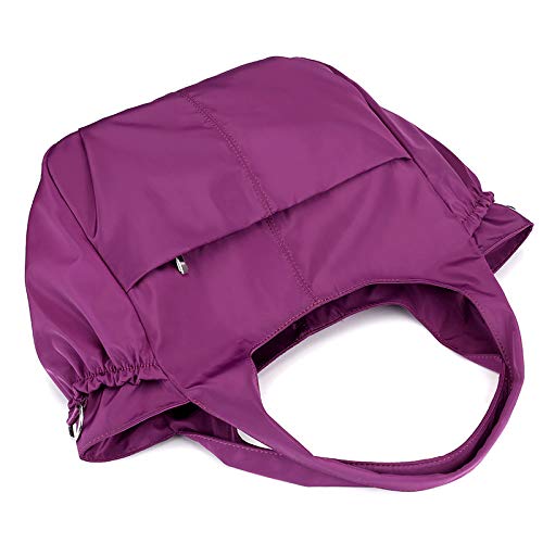 Bolso Bandolera Mujeres, Popoti Bolsas de Hombro Mano Impermeable Nylon Totalizador del Monedero Mochila Escolar Portátil Billetera Multifuncional Crossbody Bag (Púrpura)
