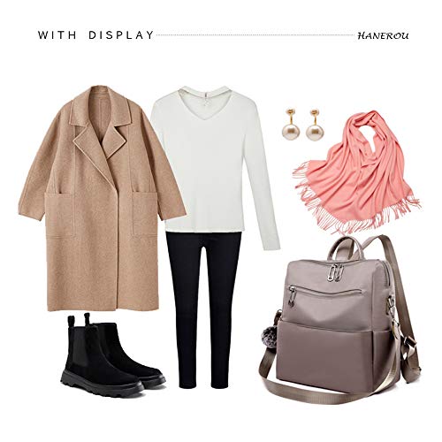 Bolso Mochila para Mujer Mochila de Moda Bola de Pelo Decoración Mochilas de Nylon Impermeables para Mujer Mochilas de Ciclismo Hidratación Ocio Viajes Compras Bolso portátil Ligero