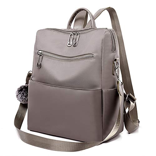 Bolso Mochila para Mujer Mochila de Moda Bola de Pelo Decoración Mochilas de Nylon Impermeables para Mujer Mochilas de Ciclismo Hidratación Ocio Viajes Compras Bolso portátil Ligero