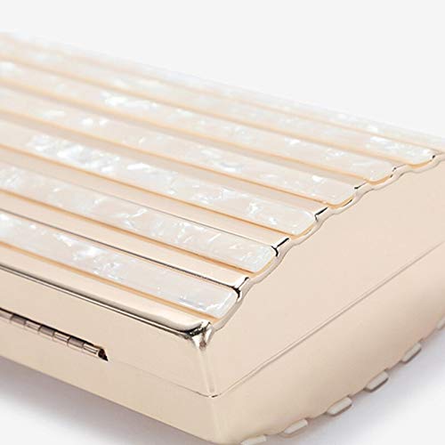 Bolsos Mujer Bolso De Noche para Mujer Banquete De Embrague A Rayas De Mármol Banquete De Boda Bolso De Almacenamiento para Teléfono Móvil Bolso Dorado