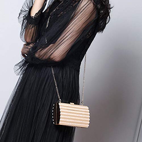 Bolsos Mujer Bolso De Noche para Mujer Banquete De Embrague A Rayas De Mármol Banquete De Boda Bolso De Almacenamiento para Teléfono Móvil Bolso Dorado