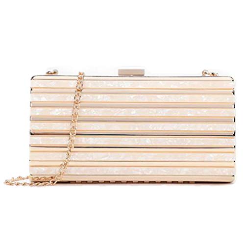 Bolsos Mujer Bolso De Noche para Mujer Banquete De Embrague A Rayas De Mármol Banquete De Boda Bolso De Almacenamiento para Teléfono Móvil Bolso Dorado