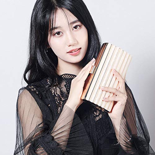 Bolsos Mujer Bolso De Noche para Mujer Banquete De Embrague A Rayas De Mármol Banquete De Boda Bolso De Almacenamiento para Teléfono Móvil Bolso Dorado