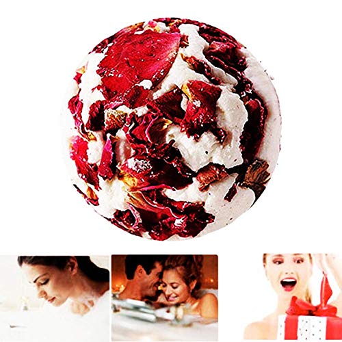 Bomba de Baño, Rosa Pétalos Blanqueamiento Exfoliante Ducha Cuidado de Piel Baño Bolas, Suavizante Masaje Limpieza Profunda, para Mujer, Mom's , de Niña - Como lo Muestra la Imagen Muestra, free size