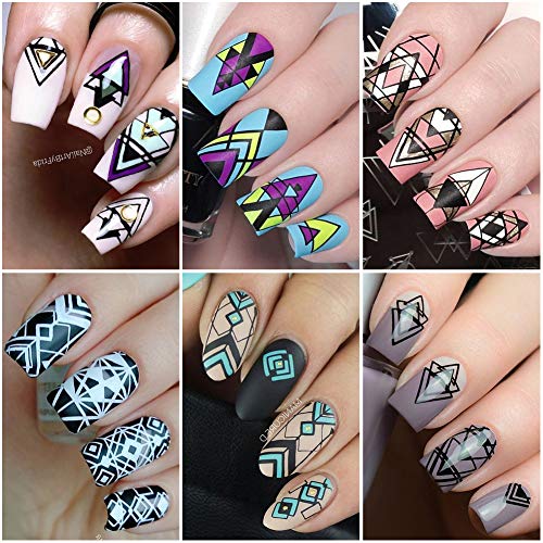 BORN PRETTY Nail Stamping Kit 2 Bottles Stamping Nail Polish Stamping Plates Nail Stamper Scraper-Set 1
