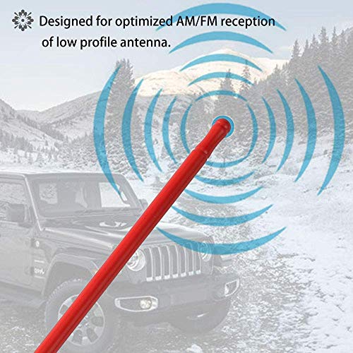 Bosmutus AM FM Radio Antenna Replacement 7 inch Aluminum Antenna for 2007-2018 Wrangler JK JL 2 Door and 4 Door (Red)