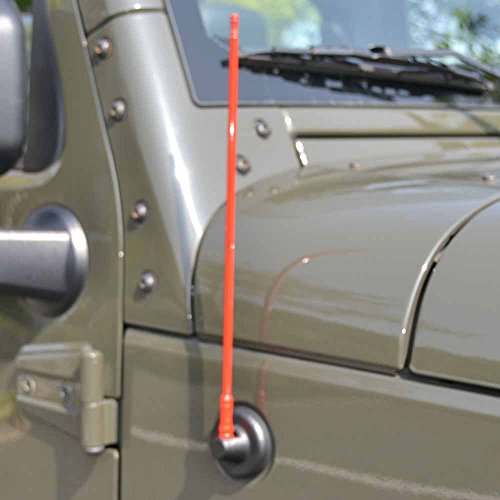 Bosmutus AM FM Radio Antenna Replacement 7 inch Aluminum Antenna for 2007-2018 Wrangler JK JL 2 Door and 4 Door (Red)