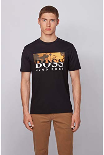 BOSS TSummer 6 Camiseta, Negro (1), L para Hombre