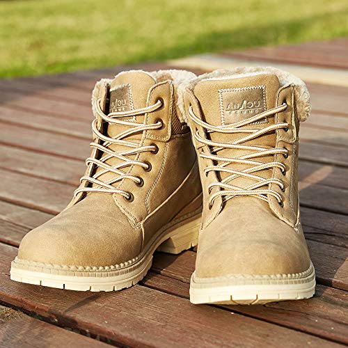 Botas Altas para Mujer de Invierno - Botas TéRmicas Forradas con Pelo Interior para MontañA, La Mejor EleccióN para Caminar, Hacer Senderismo, para La Nieve O para El DíA a DíA BROWN-40
