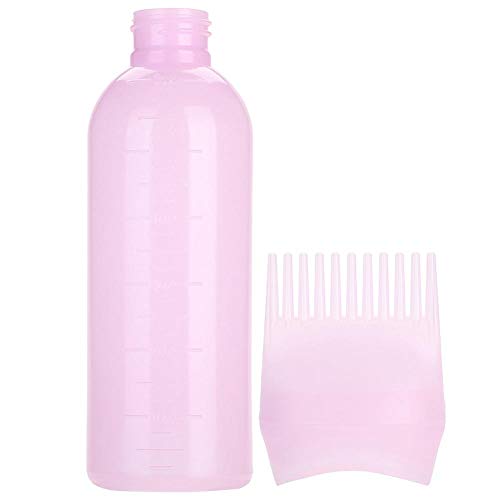 Botella de frotis para el cabello - Aplicador de peine de tinte para el cabello con champú - Herramientas esenciales para el tinte de cabello - Aplicador de peine para raíces(Rosado)