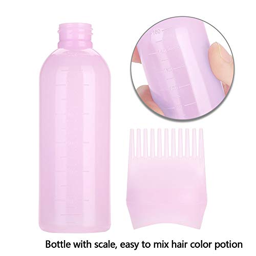 Botella de frotis para el cabello - Aplicador de peine de tinte para el cabello con champú - Herramientas esenciales para el tinte de cabello - Aplicador de peine para raíces(Rosado)
