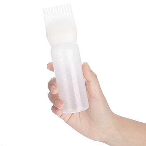 Botella de pincel de tinte para el cabello, 3 colores Ligero Botella de tinte para el cabello Champú Pincel Champú Herramienta de aplicación de peine de aceite de color de cabello(blanco)
